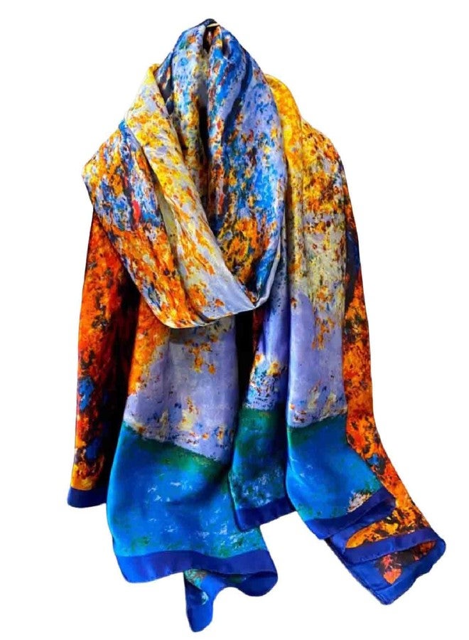 Acotavie Scarfs for Women Dressy Fashion Scarves Long Floral Pattern Scarf Lightweight Sunscreen Shawls (C028) - Image 1